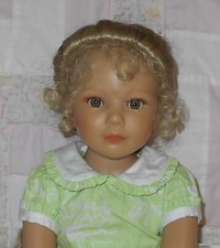 Global LORI Doll Wig 9/10 BIG BLONDE Long Braid in Back Tiny Curly Bangs NWT