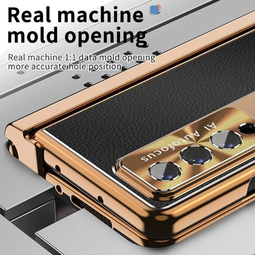 For Samsung Galaxy Z Fold4/Fold3 5G Leather Metal Stand Screen Case Cover Stylus - Zdjęcie 6 z 10