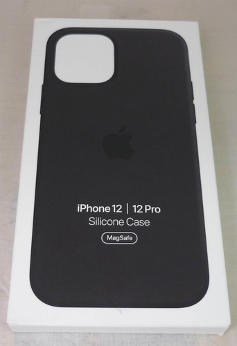 Véritable / Officiel Apple IPHONE 12/12 Pro Silicone Magsafe Étui - Noir - Neuf - Photo 2 sur 12