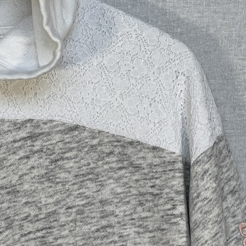 Abercrombie Kids Pull On Hooded Sweater Size 15/16 Gray Heather Kangaroo Pocket - Picture 12 of 13