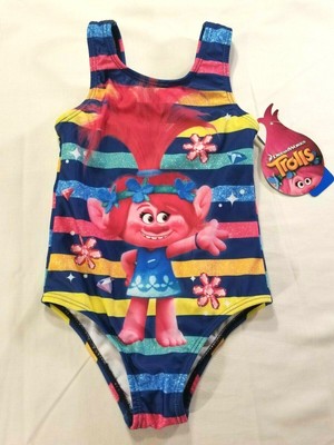 Girls Trolls Poppy Swim Suit One Piece Bathing Suit Size 2T Nice New