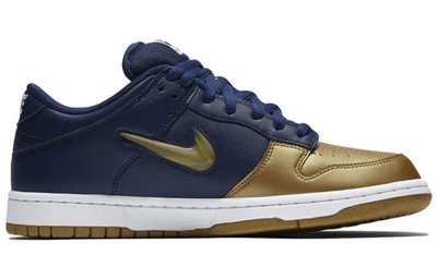 Nike SB Dunk Low Supreme Jewel Swoosh Gold CK3480-700 | eBay 