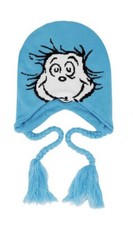 Dr. Seuss Thing 1  2 Reversible Beanie w/ Ear Flaps Winter Boys / Girls Hat