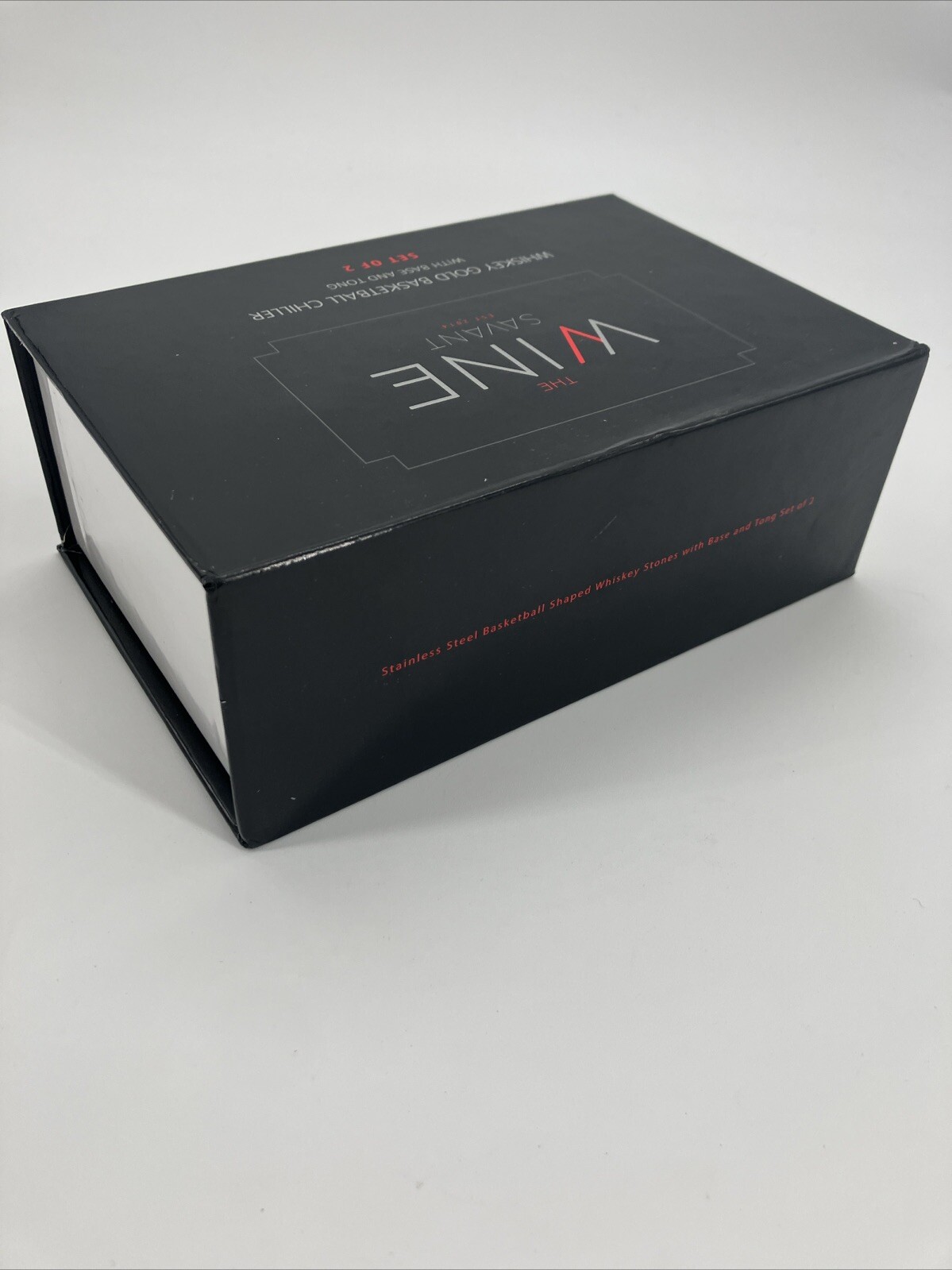 The Wine Savant Whiskey Gold Basketball Chiller Set of 2 base & Tongs