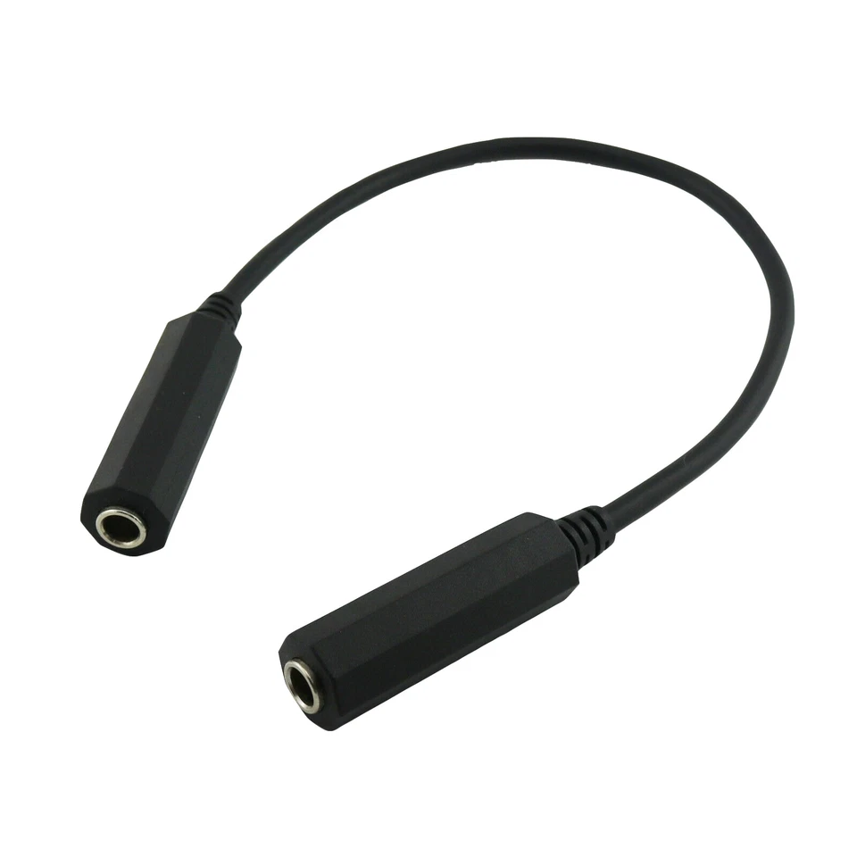 1x 6.35mm Stereo Female to Female Extension Audio Guitar TRS Cable Cord 30cm/1ft - Image 2 of 4