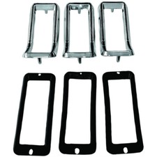 Rückleuchtenzierblende (3er Set/Chrom-Schwarz) passt für Ford Mustang 68