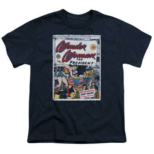 Wonder Woman WW For President Kids Youth T Shirt Licensed DC Comics Tee Navy