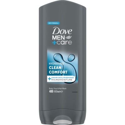 15,75 /L- 6x Dove Men+Care 3in1 Duschgel-Clean Comfort-Körper,Gesicht.Haar-400ml