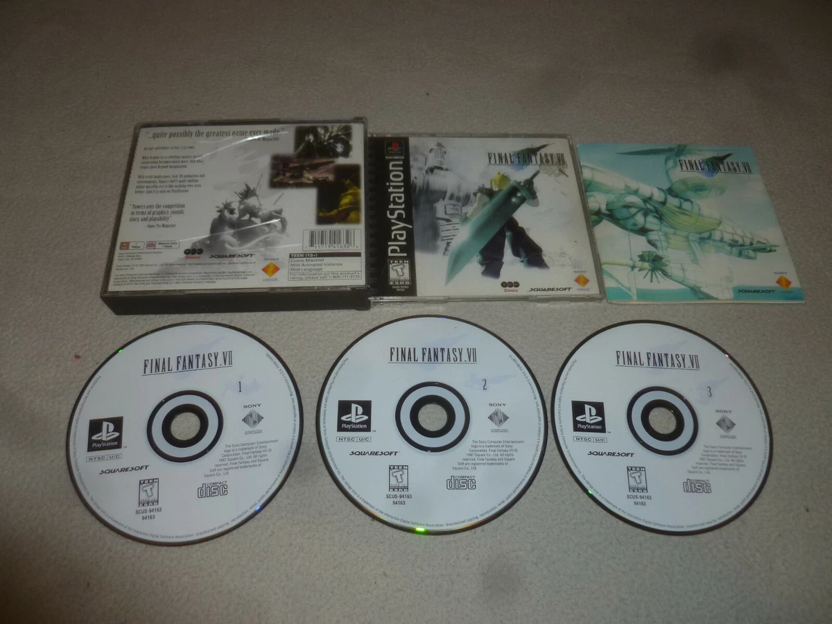 PLAYSTATION PS1 GAME FINAL FANTASY VII 7 GAME MANUAL BLACK LABEL MISPRINT ERROR