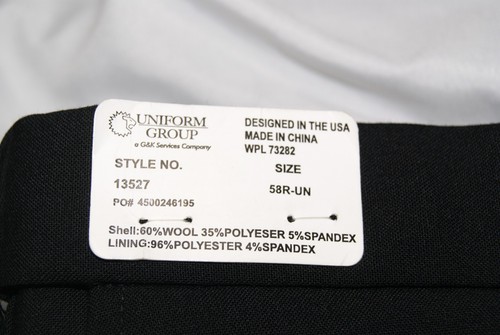 uniform group pants dress mens 58 R unhemmed black new wool blend - Picture 5 of 9