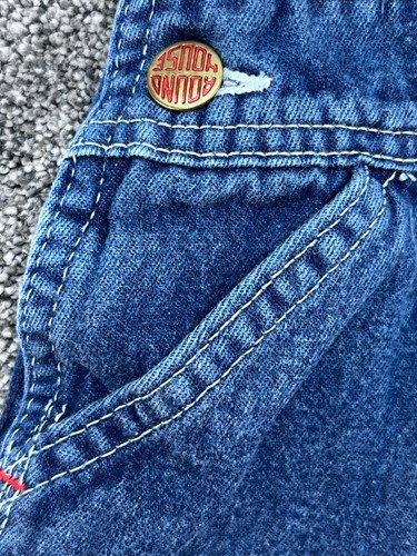 Round House Toddler Bib Overalls denim 4T Made in USA Farmer Rancher Cowboy - Picture 5 of 8