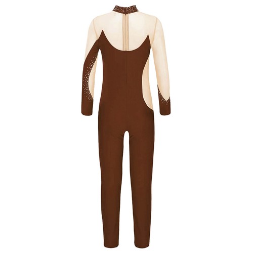 Kids Girls Leotard Active Jumpsuit Stage Bodysuit Splice Rompers Sports Unitard - Picture 50 of 61