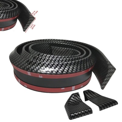1.3'' 4.9ft 1.5m Gloss Carbon Fiber Print Trunk Roof Wing Spoiler Lip Kit Ch A