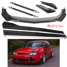 Carbon Fiber Front Bumper Lip Splitters Side Skirt Strut Rod For Volkswagen Golf