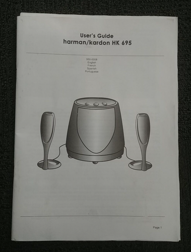 Harman/Kardon HK-695 User's Guide - 第 1/2 張圖片