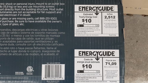 NIB Nice DECORATIVE 52" Indoor 5-Blade Bronze-Finish CEILING FAN w/ LED Light - Picture 8 of 10