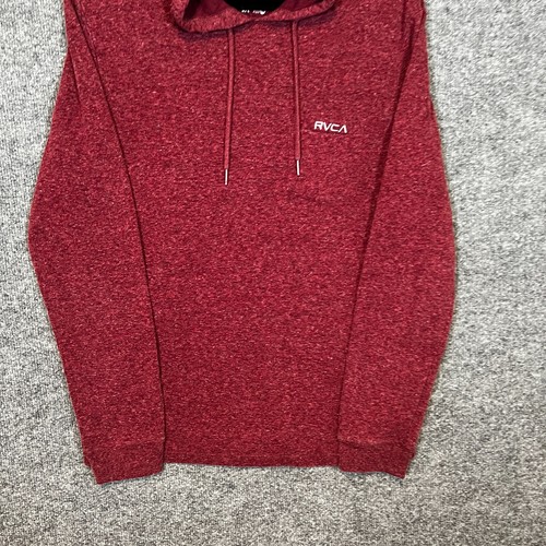 RVCA Sweater Mens Medium Burgundy Sweatshirt Hooded Surf Skate Lightweight - Picture 3 of 11