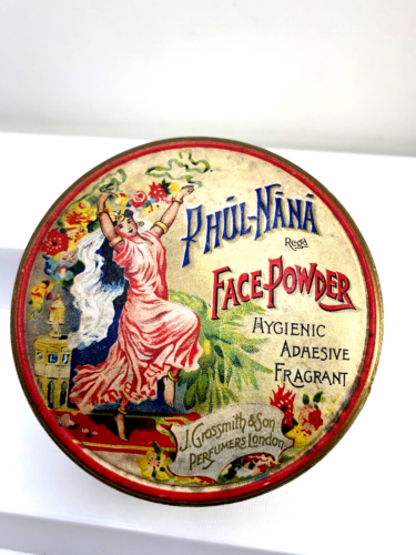 Exceptional!  VTG face powder box.  Phul-Nana by Grossmith & Sons.   c. 1930s - Afbeelding 1 van 12