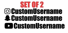Custom Username @ Insta, Snap, Yout Vinyl Decal Sticker Social Media