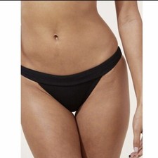 Andie The Banded Cheeky Ribbed Bikini Bottom Women's Black Large NWT MSRP 50