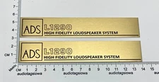 ADS  L1290 Speaker Badge Logo Emblem PAIR Custom Made Satin Gold  Aluminum