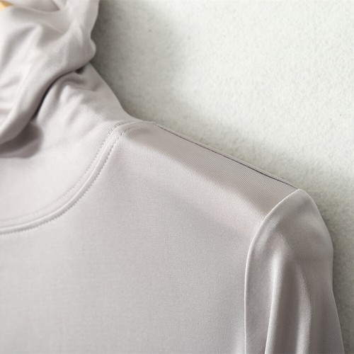 Damen Reine Maulbeerseide Strick High Neck T-Shirt Unterhemd Langarm Oberteil - Bild 16 von 21