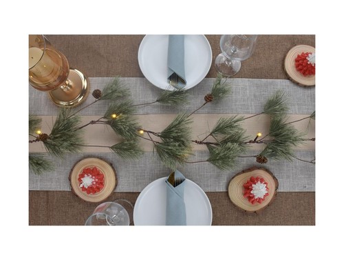 6.4ft Smokey Christmas Garland, Prelit Natual Rustic Cedar Pine Garland with ... - Picture 7 of 7
