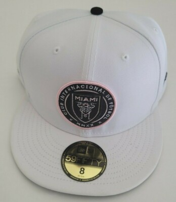 Inter Miami CF New Era MLS Team Logo 59Fifty White/Pink Sz 8