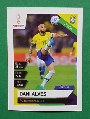 2022 EO South America Qualifiers FIFA Qatar #052 DANI ALVES Brazil Sticker 
