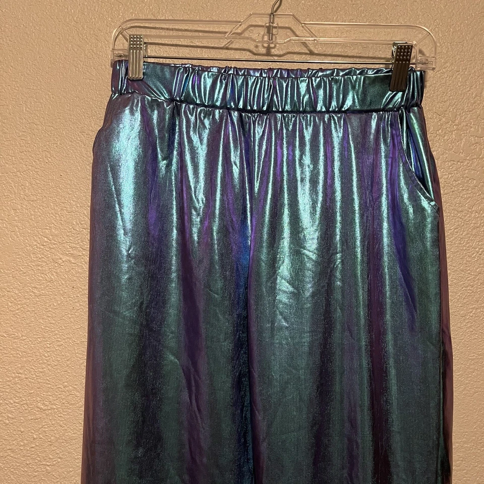 Unbranded Metallic Aqua Joggers Festival Rave Size Medium - Image 2 of 4
