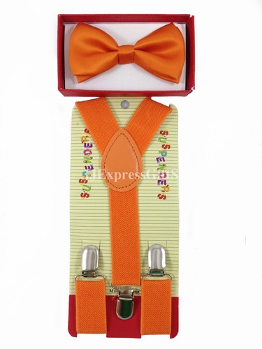 New Suspender + Bow Tie Matching Colors Sets for Boys Girls Kids Child Toddler - Picture 31 of 91