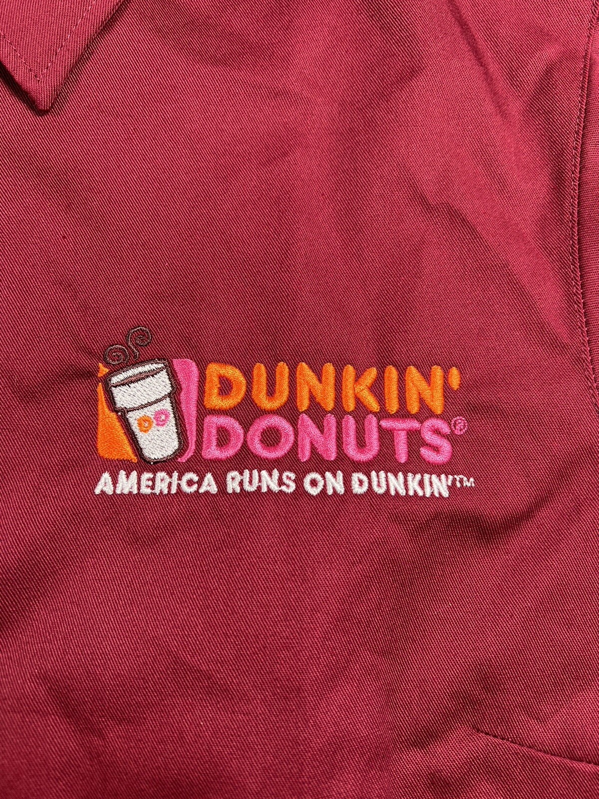 Dunkin Donuts Employee Uniform Top Blouse Button Wome… Gem