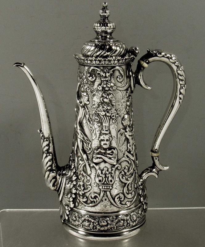 Tiffany Sterling Coffee Pot   c1895 Olympian