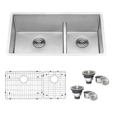 Ruvati 33" Undermount 60/40 Double Bowl Kitchen Sink- RVH7419 139286