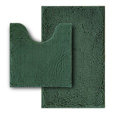 Bathroom Rugs Sets 2 PieceSuper Absorbent SoftThickMachine Washable Chenille ...