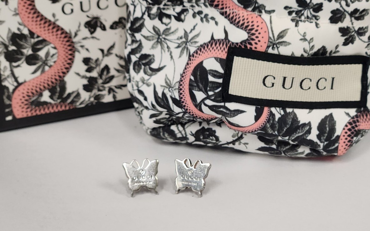 Authentic GUCCI .925 STERLING SILVER BUTTERFLY ST… - image 2
