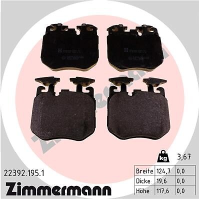 Zimmermann Front Disc Brake Pad Set for BMW (22392.195.1)