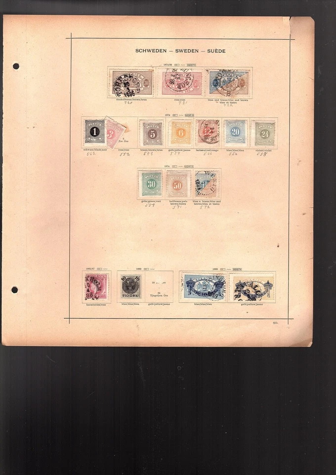 Sweden stamp collection 80 stamps 1856-1912 with duplicates cv 2140  (e1200 - Image 3 of 4