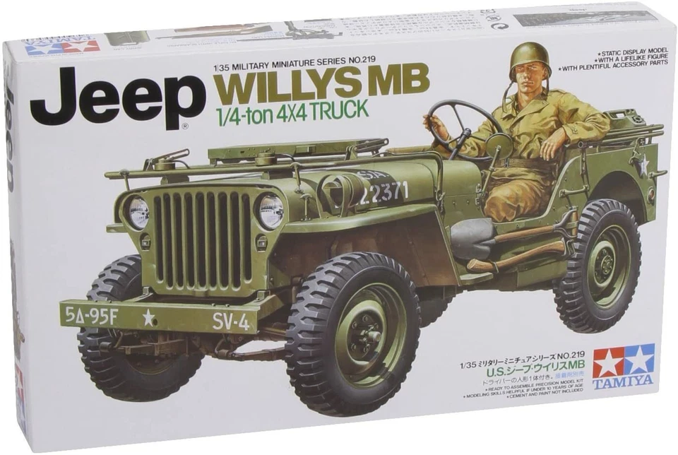 Tamiya 1/35 Military Miniature Series No.219 US Army U.S. Jeep Willys MB - Immagine 2 di 4