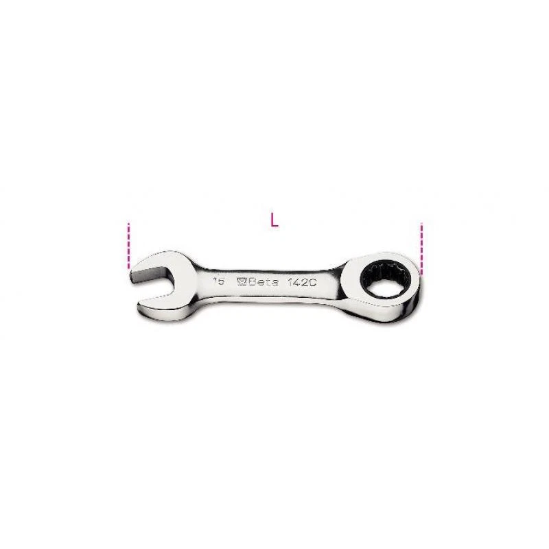 Beta 142C Short (Stubby) Ratcheting Combination Spanner 12mm