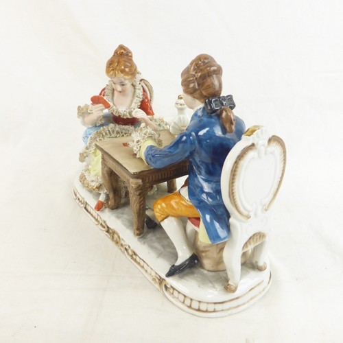 Viktorianisches Paar Spielkarten Porzellan Figur Vintage - Bild 2 von 10