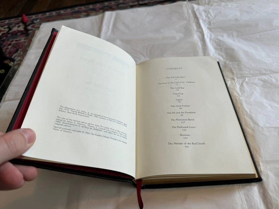 FRANKLIN LIBRARY The Tell Tale Heart And Other Stories 1984 Poe LEATHER VGOOD Foto 4 de 4