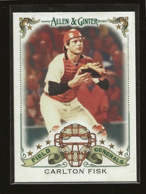 2020 Topps Allen & Ginter Carlton Fisk Field Generals Insert Boston Red Sox FG-5