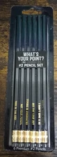 What's Your Point Pencil Set 6 Premium #2 Novelty Pencils,Natural Wood free ship