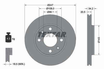 2x TEXTAR Bremsscheibe Bremsscheiben Satz Bremsen PRO Vorne 92043103