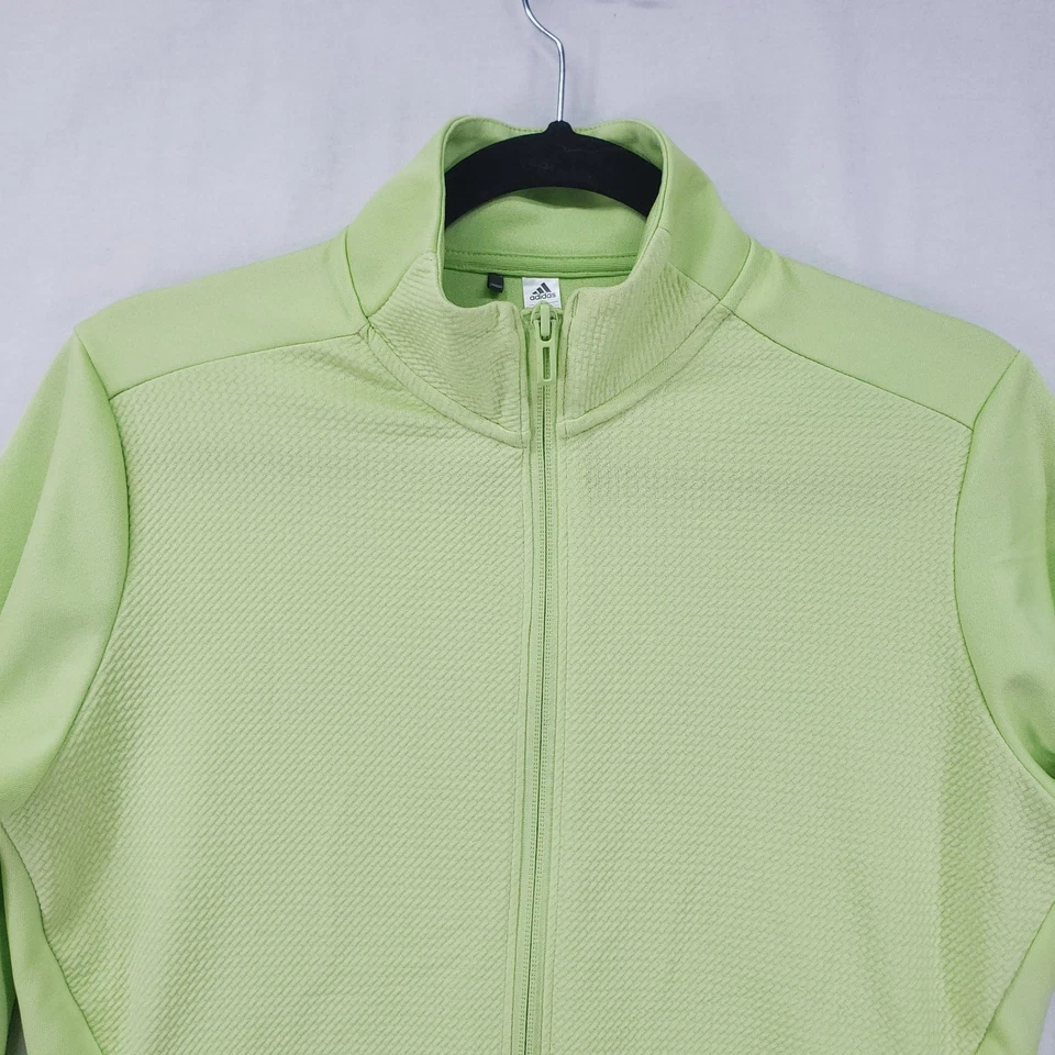 Adidas Lime Green Golf Jacket Sweater Women Size S Full Zip Embroidered Flower - Image 4 of 4