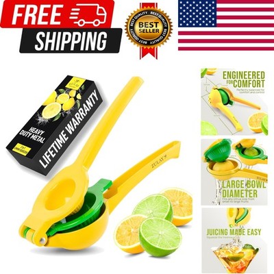 Metal 2-in-1 Lemon Squeezer - Sturdy Max Extraction Hand Juicer Lemon Squeeze...