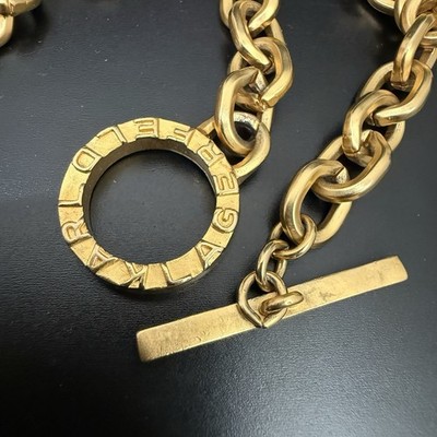 Vintage KARL LAGERFELD Gold-tone Chunky Chain Toggle Necklace 36