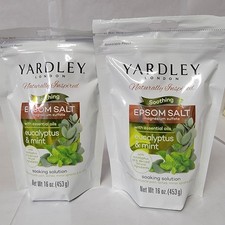 Yardley London Eucalyptus Mint Epsom Salt 2 x 16oz Bags Magnesium Bath Soak