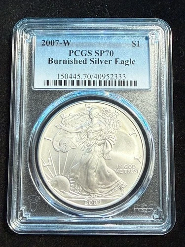2007 W AMERICAN SILVER EAGLE BURNISHED PCGS SP70 333